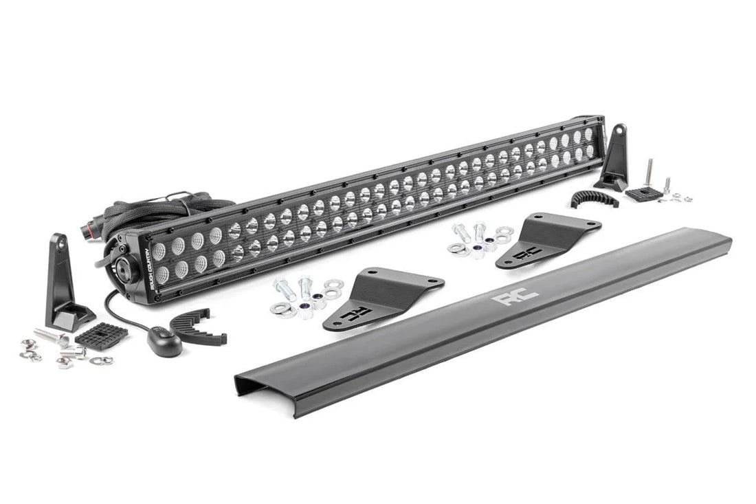 Rough Country LED Light Kit | Bumper Mount | 30" Black Dual Row | Toyota 4Runner (14-20) 70786 - Mounting View