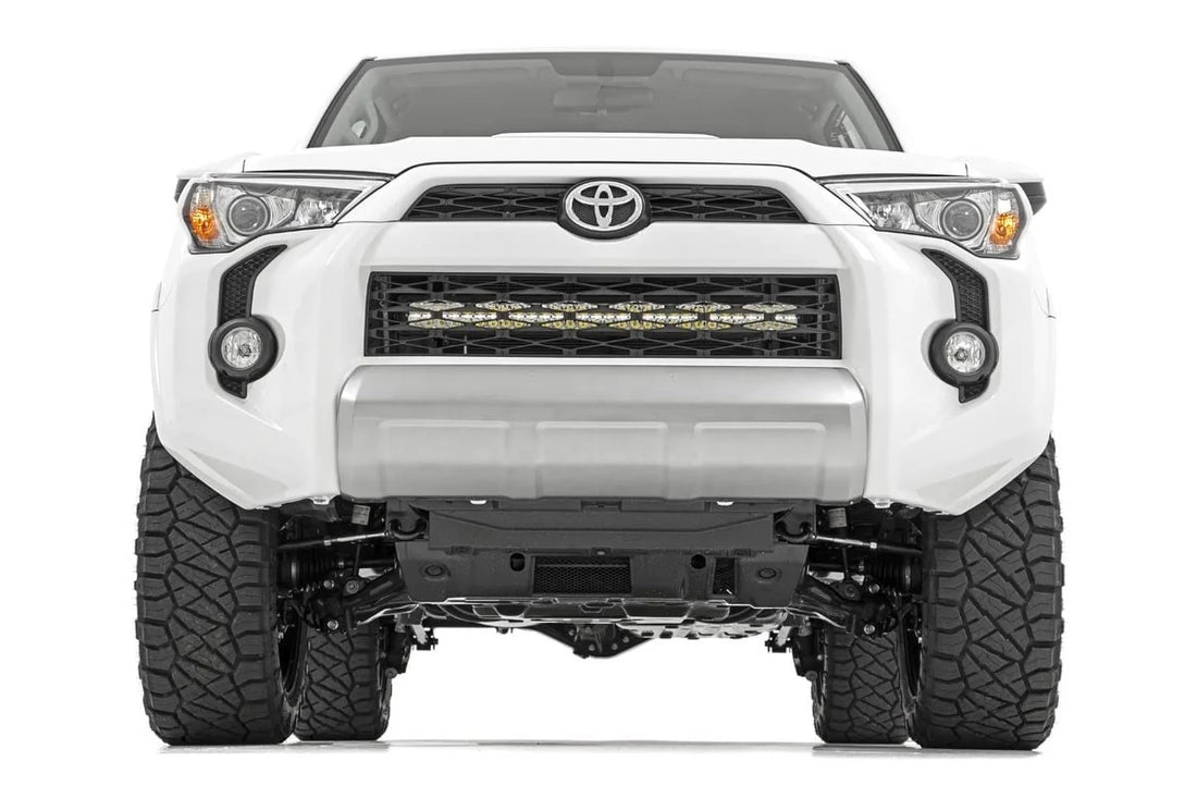 Rough Country LED Light Kit | Bumper Mount | 30" Black Dual Row | White DRL | Toyota 4Runner (14-20) 70787 - Back View
