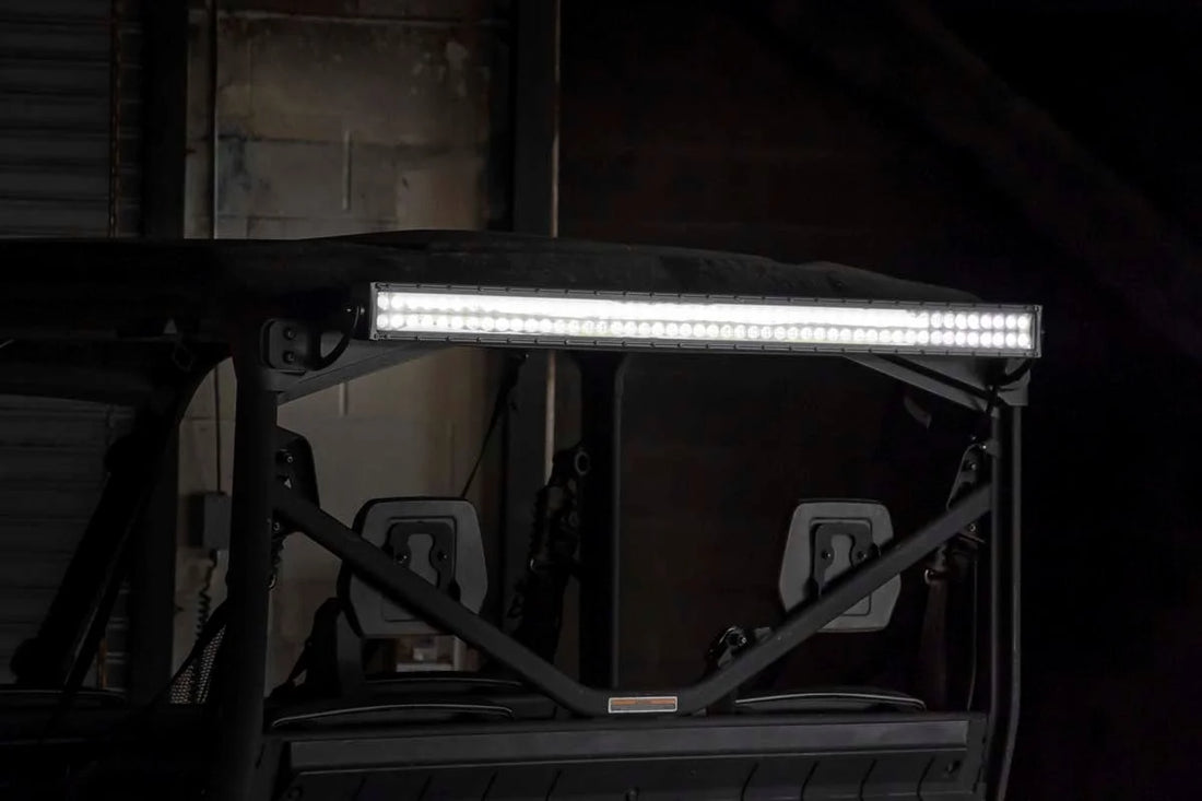 Rough Country LED Light Kit | Cab Mount | 50" Black Dual Row | Can-Am Defender HD8 71019 - Installation View