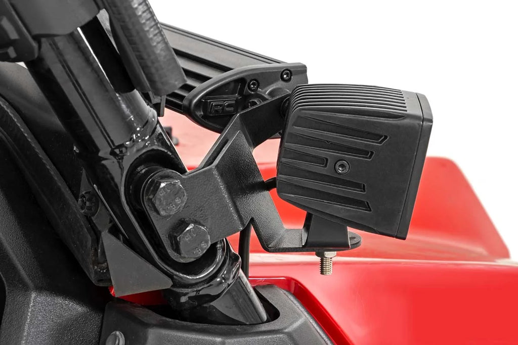 Rough Country LED Light Kit | Cage Mount | 2" Black Pair | Honda Pioneer 92009 - Side View