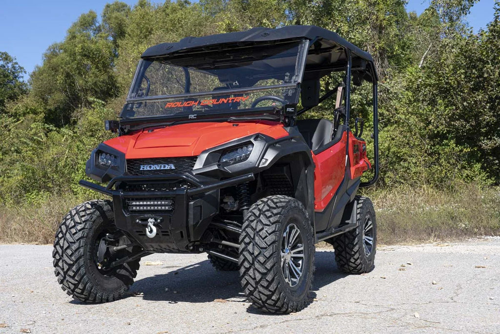 Rough Country LED Light Kit | Cage Mount | 2" Black Pair | Honda Pioneer 92009 - Back View