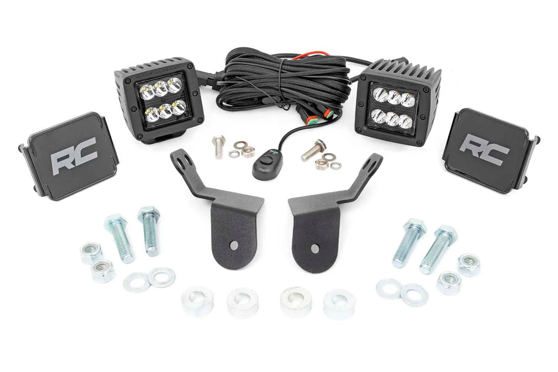 Rough Country LED Light Kit | Cage Mount | 2" Black Pair | Honda Pioneer 92009 - Additional View 5