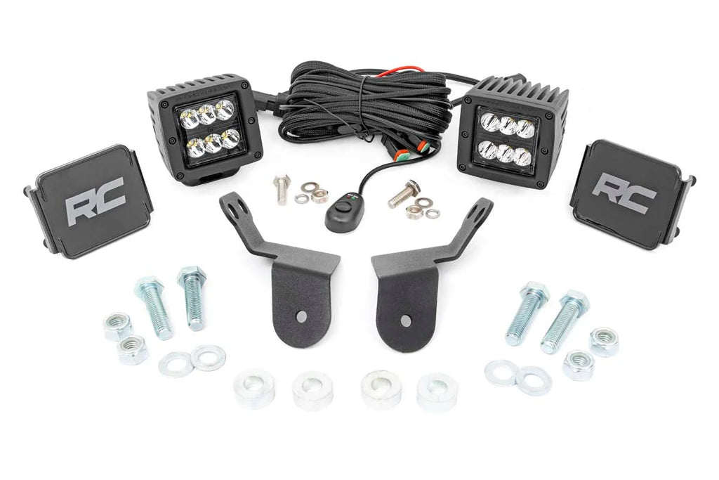 Rough Country LED Light Kit | Cage Mount | 2" Black Pair | Honda Pioneer 92009 - Additional View 5