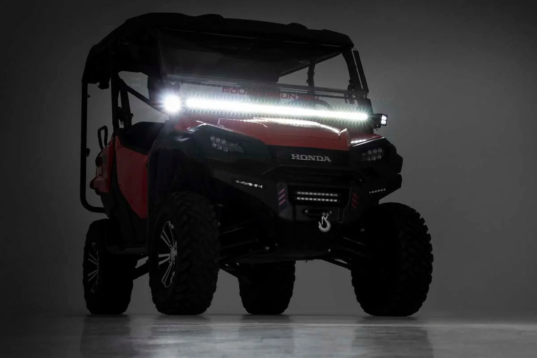 Rough Country LED Light Kit | Cage Mount | 50" Black Single Row | Honda Pioneer 1000 92014 - Side View