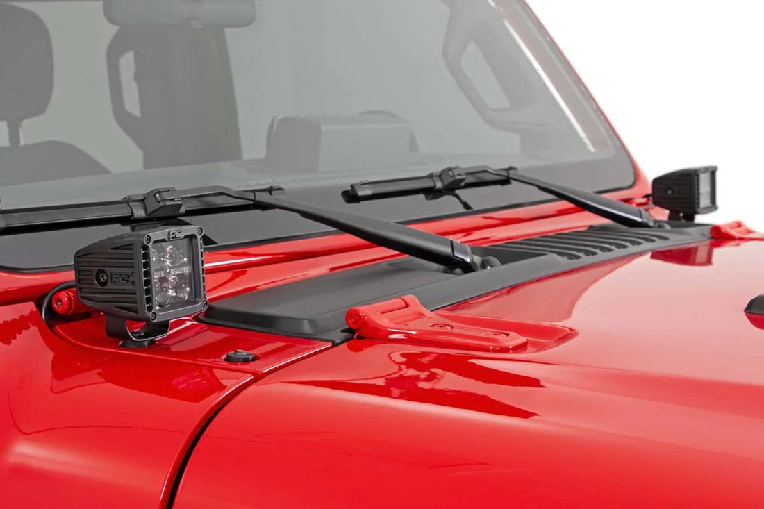 Rough Country LED Light Kit | Cowl Mount | 2" Spectrum Pair | Jeep Gladiator JT/Wrangler JL (18-24) 80062 - Side View
