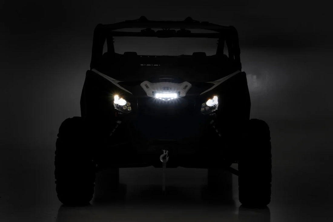 Rough Country LED Light Kit | Cowl Mount | 6" Black Slimline | Can-Am Maverick X3 97020 - Back View
