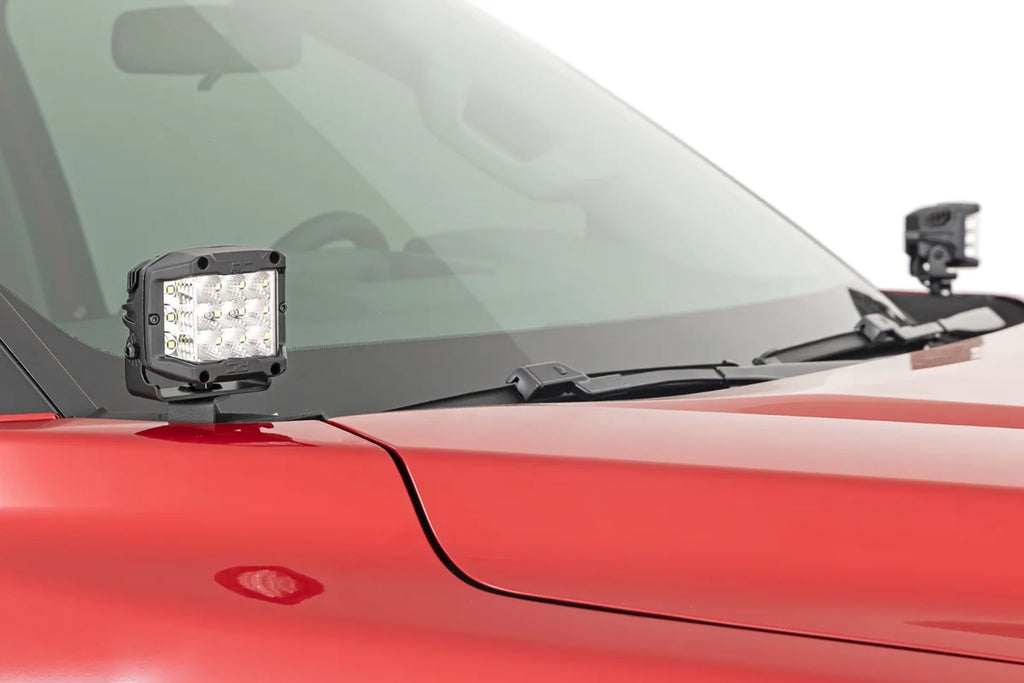 Rough Country LED Light Kit | Ditch Mount | 2" Black Pair | Amber DRL | Toyota Tundra (22-24) 71074 - Additional View 6