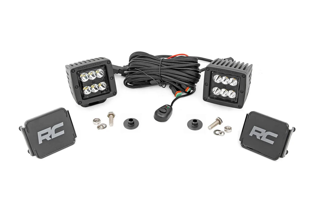 Rough Country LED Light Kit | Ditch Mount | 2" Black Pair | Spot Pattern | Ford Bronco (21-24) 71047 - Mounting View