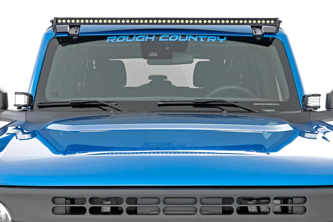 Rough Country LED Light Kit | Ditch Mount | 2" Black Pair | Spot Pattern | Ford Bronco (21-24) 71047 - Back View