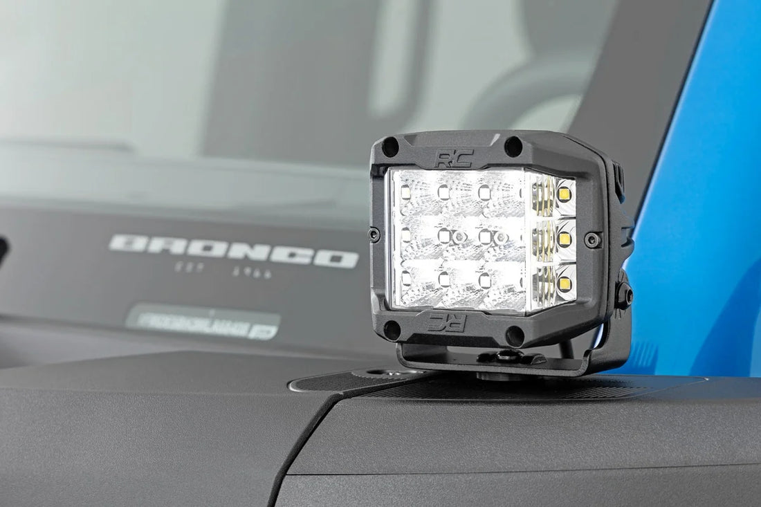 Rough Country LED Light Kit | Ditch Mount | 2" Black Pair | Spot Pattern | Ford Bronco (21-24) 71047 - Additional View 5