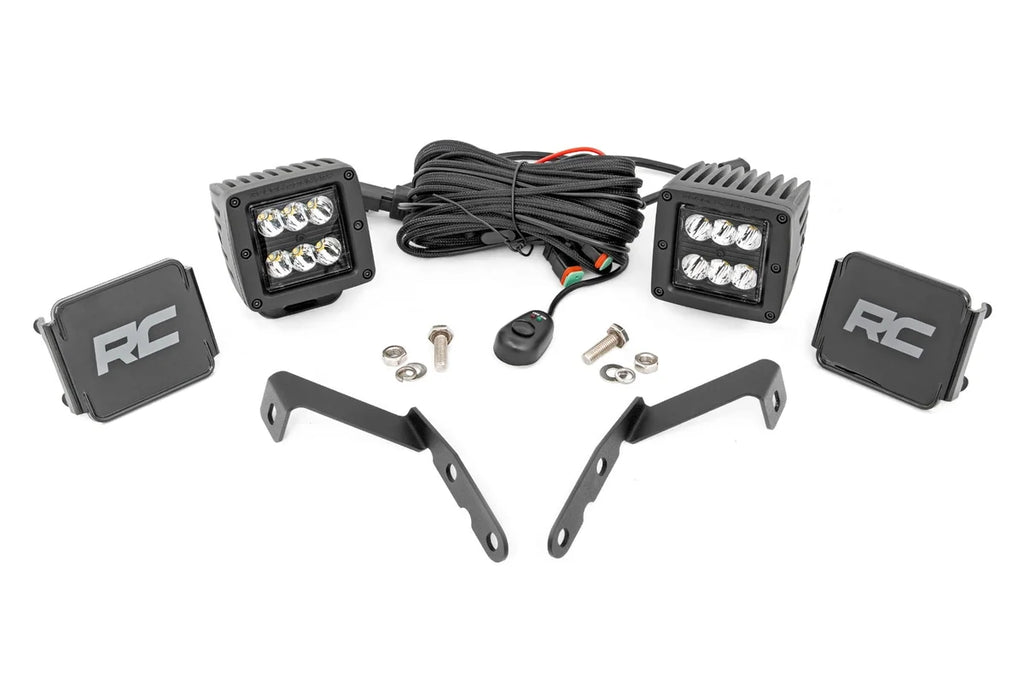 Rough Country LED Light Kit | Ditch Mount | 2" Black Pair | Spot | Chevy 1500 & Chevy/GMC 2500HD/3500HD (07-14) 71058 - Ma...