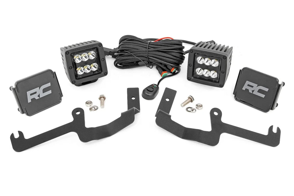 Rough Country LED Light Kit | Ditch Mount | 2" Black Pair | Spot | Chevy Silverado 1500 (19-24) 70841 - Main Product View