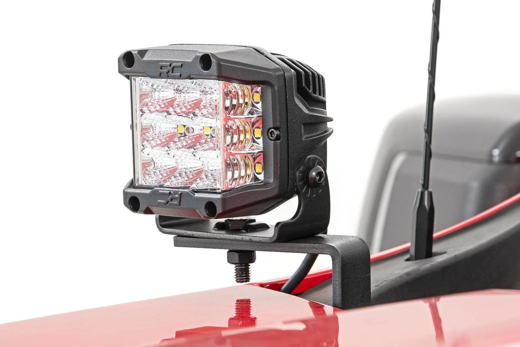 Rough Country LED Light Kit | Ditch Mount | 2" Black Pair | Spot | Chevy Silverado 1500 (19-24) 70841 - Side View