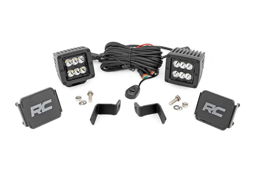 Rough Country LED Light Kit | Ditch Mount | 2" Black Pair | Spot | Ford F-150 (15-24)/F-150 Lightning (22-24) 71028 - Main...