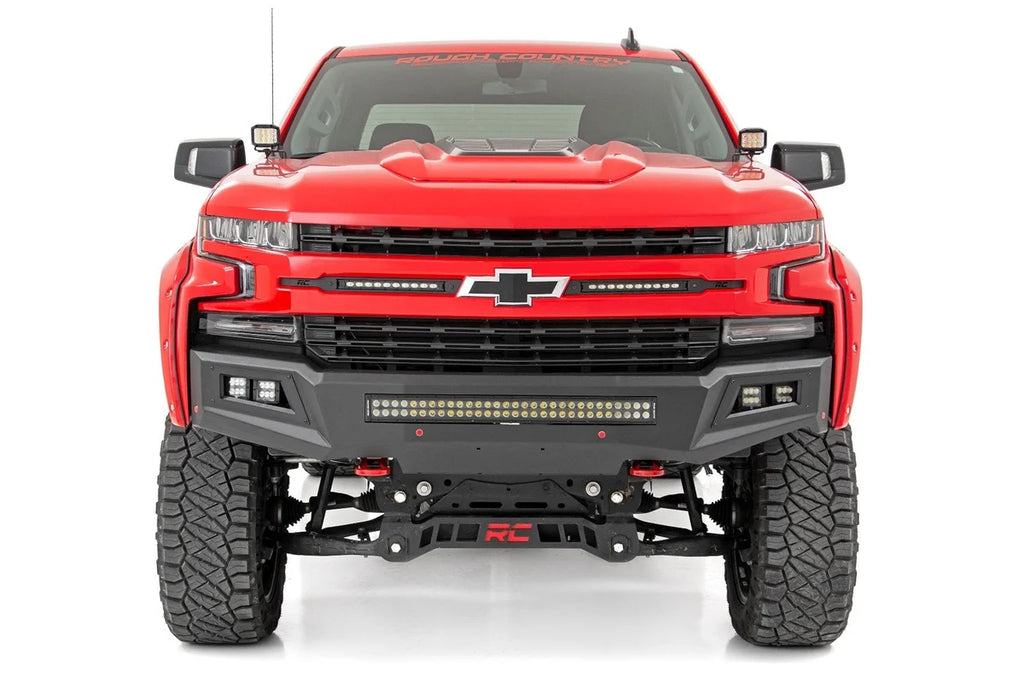 Rough Country LED Light Kit | Ditch Mount | 2" Black Pair | White DRL | Chevy Silverado 1500 (19-24) 70843 - Back View