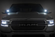 Load image into Gallery viewer, Rough Country LED Light Kit | Ditch Mount | 2" Black Pair | Amber DRL | Ram 1500 (19-26) - Installation View