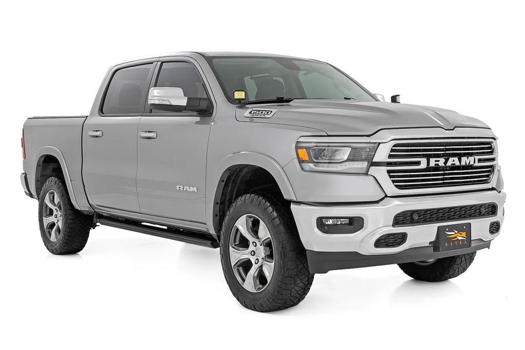 Rough Country LED Light Kit | Ditch Mount | 2" Black Pair | Flood | Ram 1500 2WD/4WD (19-26) - Side View