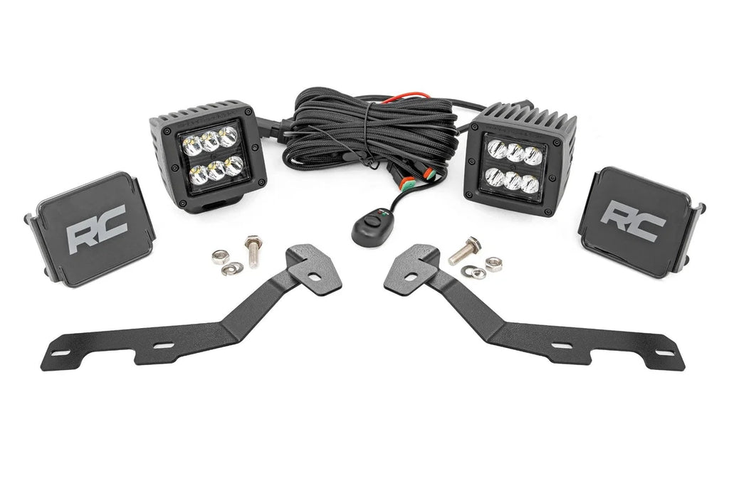 Rough Country LED Light Kit | Ditch Mount | 2" Black Pair | Spot | Ram 1500 2WD/4WD (19-26) - Main Product View