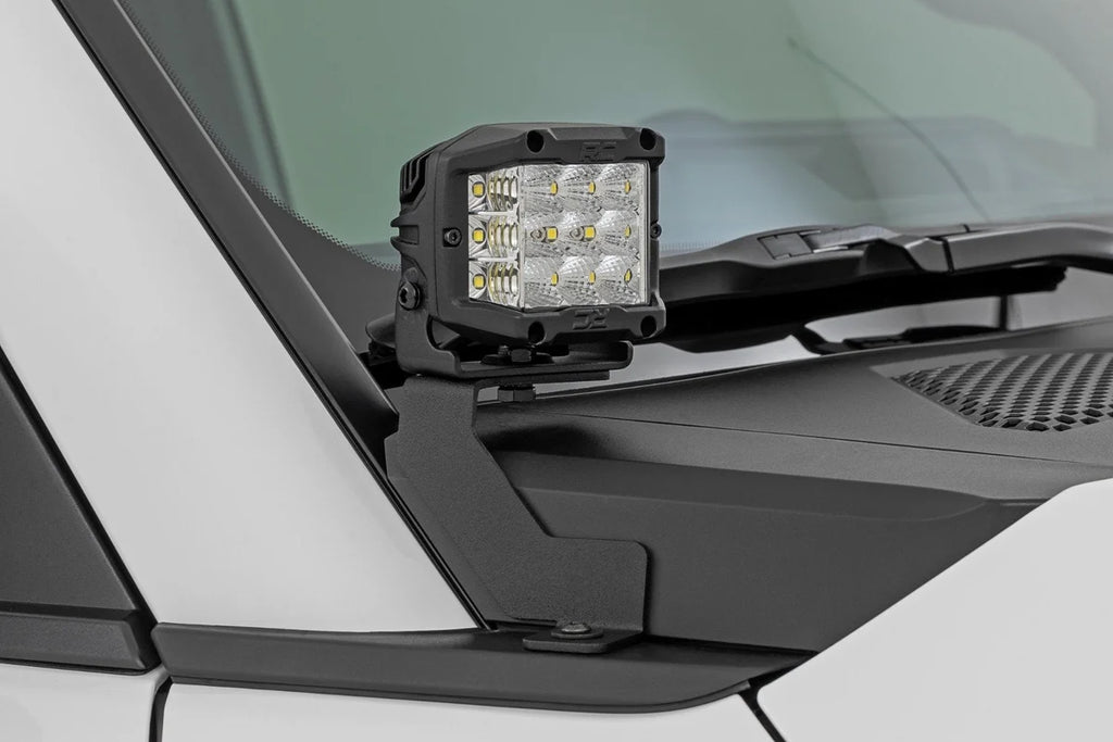 Rough Country LED Light Kit | Ditch Mount | 2" Black Pair | Spot | Toyota Land Cruiser (24-25) - Back View