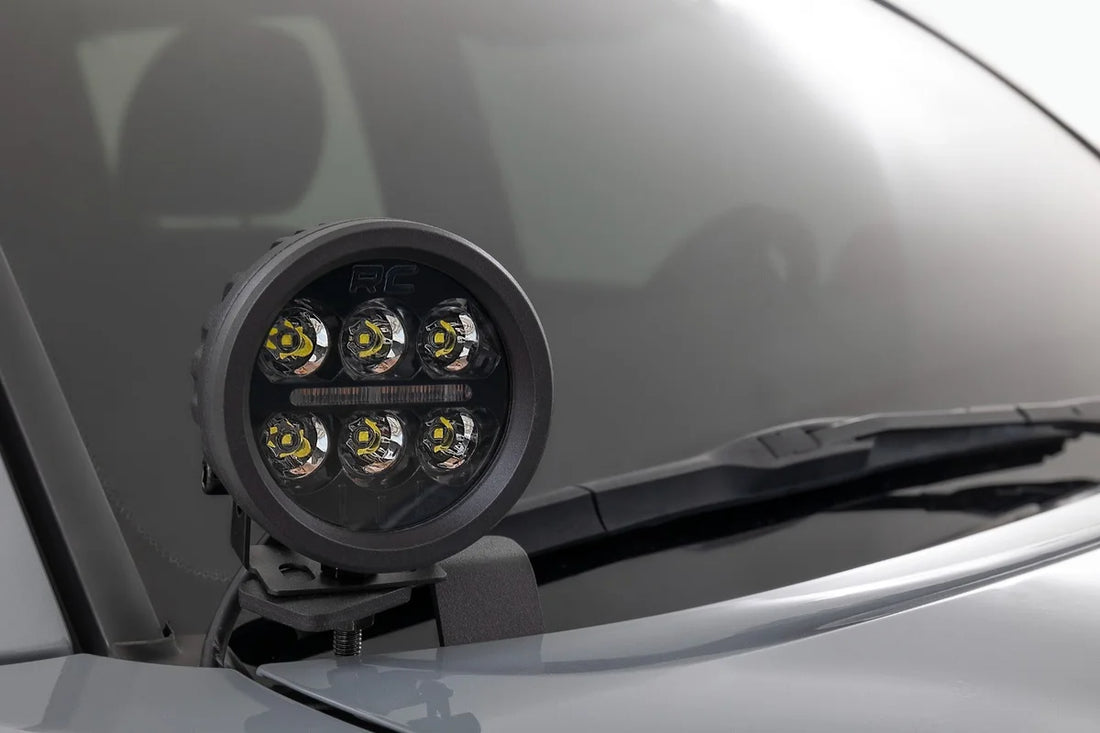 Rough Country LED Light Kit | Ditch Mount | 2" Spectrum Pair | Spot | Toyota Tacoma (16-23) 81080 - Side View