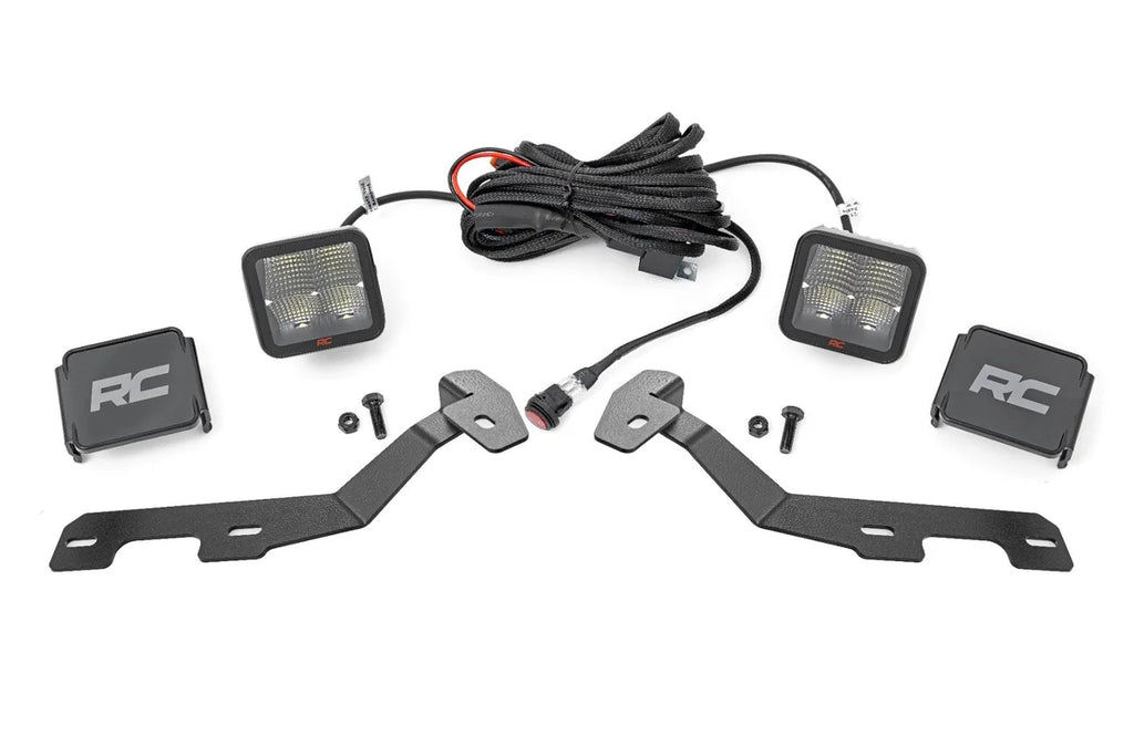 Rough Country LED Light Kit | Ditch Mount | 2" Spectrum Pair | Spot | Ram 1500 (19-26) - Mounting View