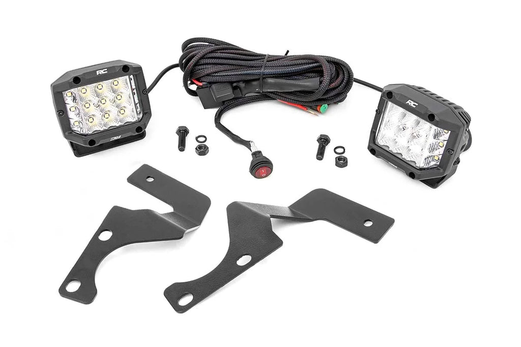 Rough Country LED Light Kit | Ditch Mount | 3" Chrome Wide Angle Pair 70793 - Main Product View