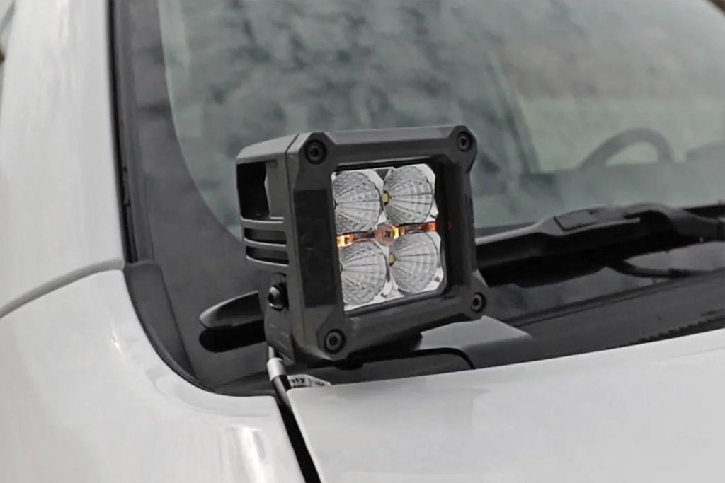 Rough Country LED Light Kit | Ditch Mount | 3" Chrome Wide Angle Pair 70793 - Side View