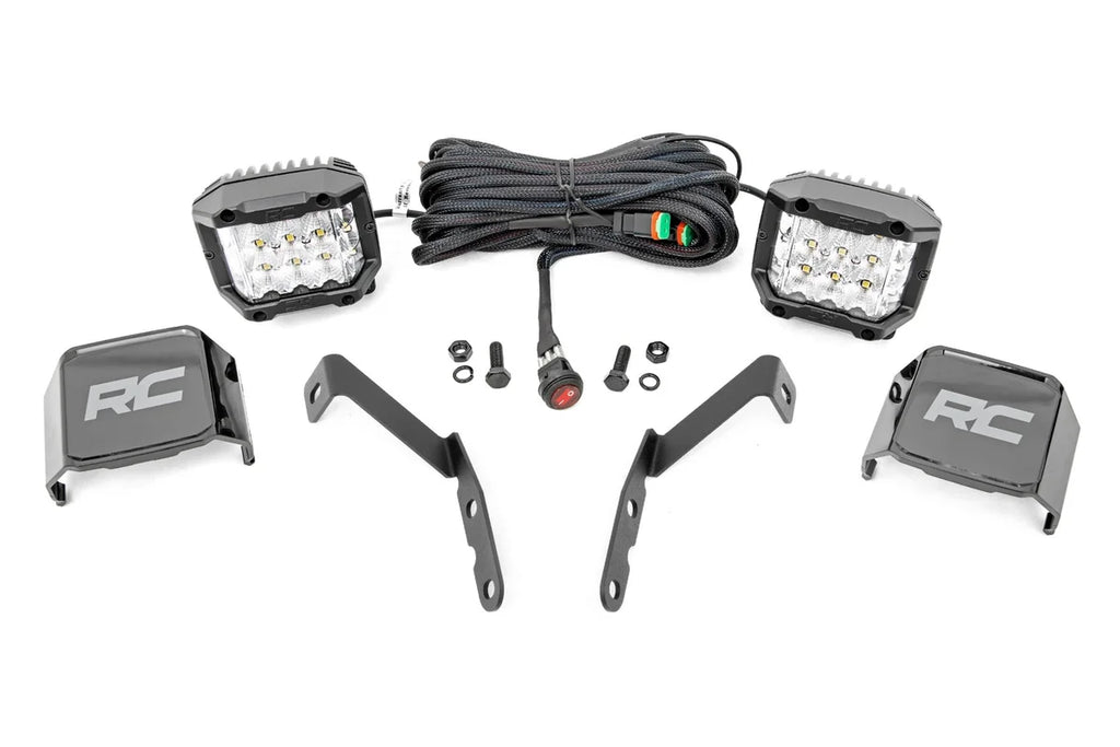 Rough Country LED Light Kit | Ditch Mount |  3" OSRAM | Wide | Chevy 1500 & Chevy/GMC 2500HD/3500HD (07-14) 71062 - Main P...