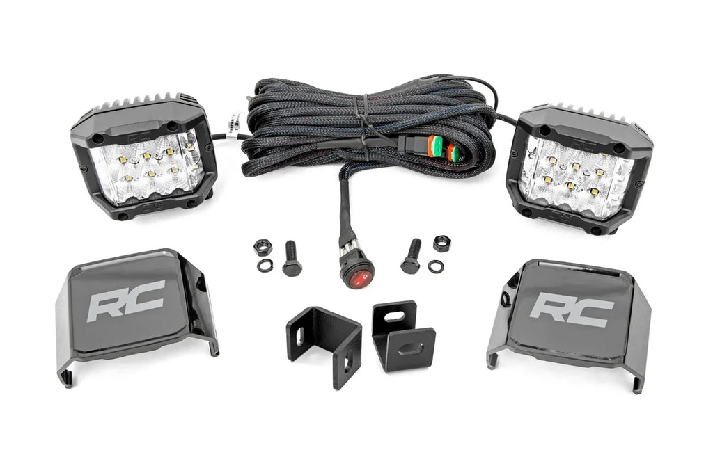 Rough Country LED Light Kit | Ditch Mount |  3" OSRAM | Wide | Toyota Tundra 2WD/4WD (22-24) 71075 - Mounting View
