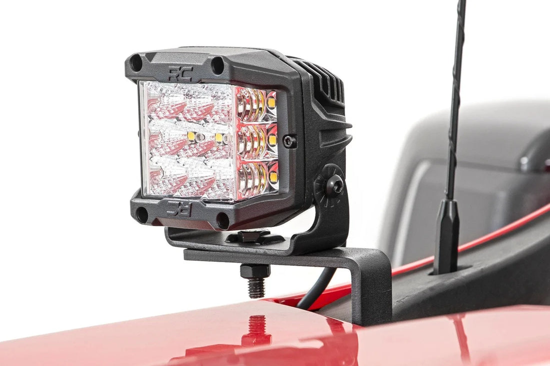 Rough Country LED Light Kit | Ditch Mount |  3" OSRAM | Wide | Chevy Silverado 1500 (19-24) 70845 - Side View