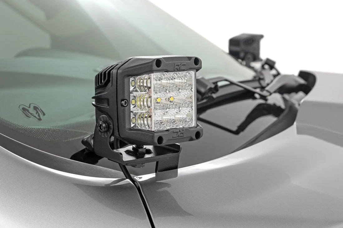 Rough Country LED Light Kit | Ditch Mount |  3" OSRAM | Wide | Ram 1500 2WD/4WD (2019-2026) - Side View