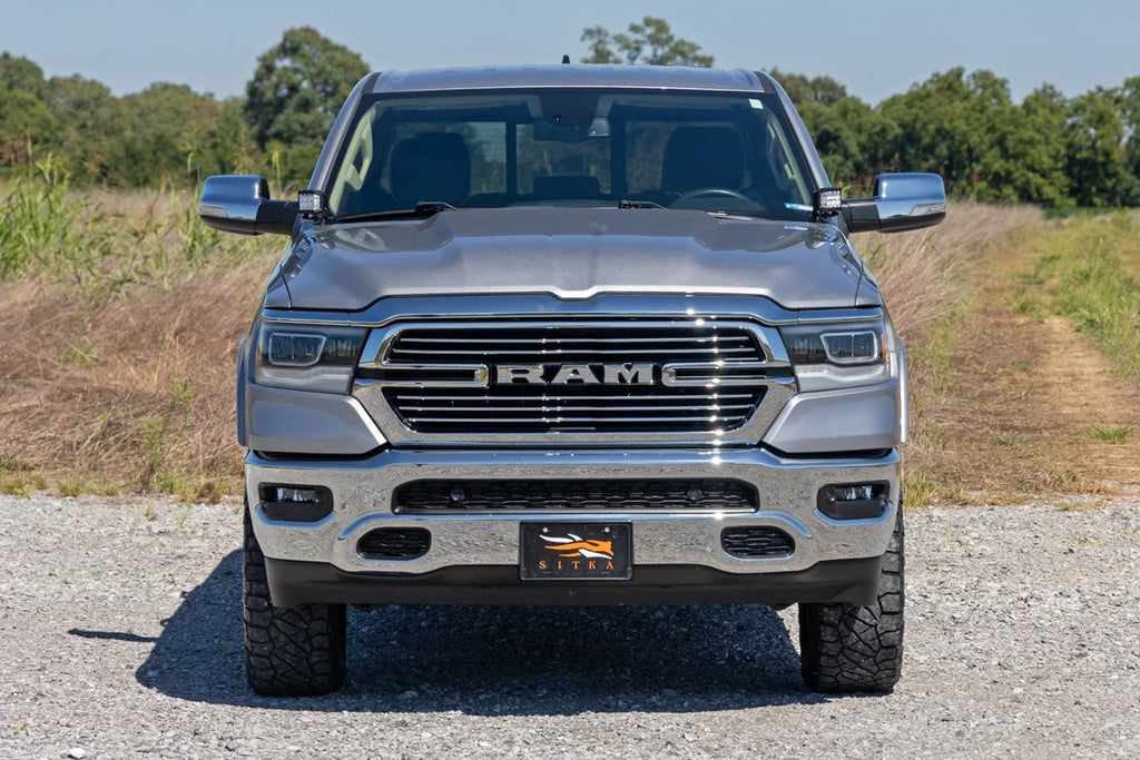 Rough Country LED Light Kit | Ditch Mount | Black Series Round | 3.5 Inch | Amber DRL | Ram 1500 (19-26) - Additional View 5