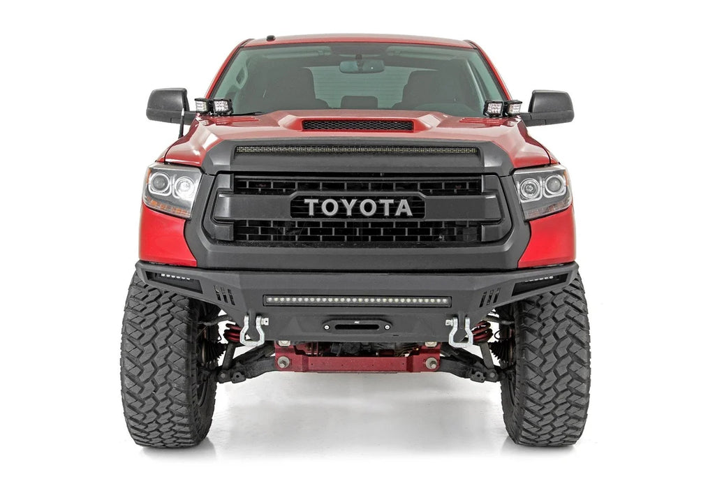 Rough Country LED Light Kit | Ditch Mount | Dual 2" Black Pairs | White DRL | Toyota Tundra (14-21) 70837 - Installation View