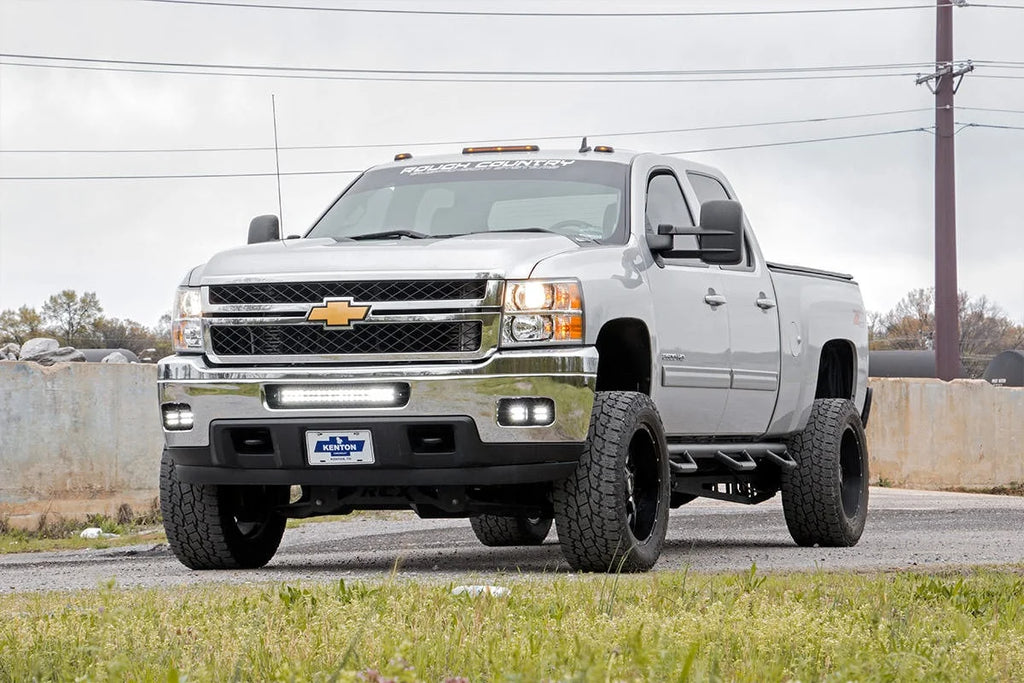 Rough Country LED Light Kit | Fog Mount | 2" Black Pair | Amber DRL | Chevy Silverado 2500 HD/3500 HD (11-14) 70628DRLA - ...