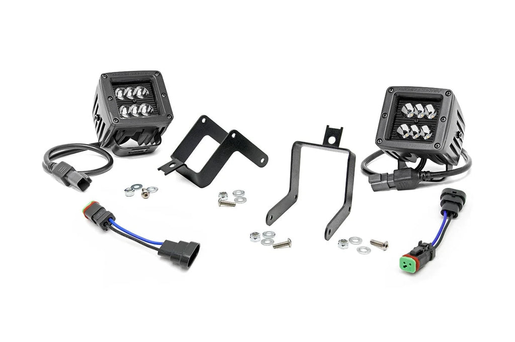 Rough Country LED Light Kit | Fog Mount | 2" Black Pair | Ford F-250/F-350 Super Duty (11-16) 70622 - Main Product View