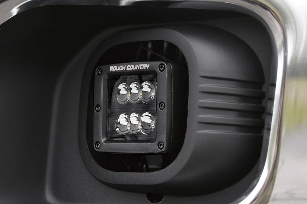Rough Country LED Light Kit | Fog Mount | 2" Black Pair | Ford F-250/F-350 Super Duty (11-16) 70622 - Kit Contents