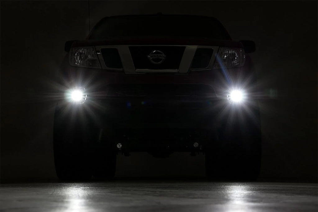 Rough Country LED Light Kit | Fog Mount | 2" Black Pair | Spot | Nissan Frontier (05-20) 71023 - Kit Contents