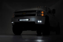 Load image into Gallery viewer, Rough Country LED Light Kit | Fog Mount | Dual 2" Black Pair | Chevy Silverado 2500 HD/3500 HD (11-14) 70628 - Side View