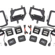 Load image into Gallery viewer, Rough Country LED Light Kit | Fog Mount | Dual 2" Black Pairs | Flood | Ford F-150 (15-17) 70833 - Kit Contents