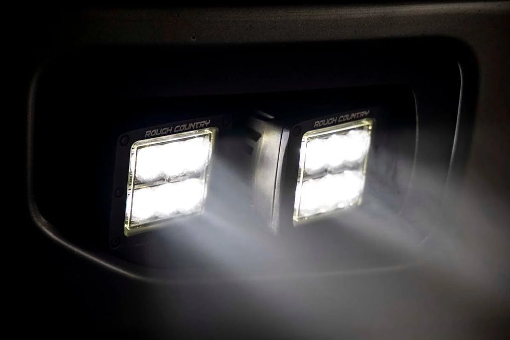 Rough Country LED Light Kit | Fog Mount | Dual 2" Black Pairs | Flood | Ford F-150 (15-17) 70833 - Additional View 6