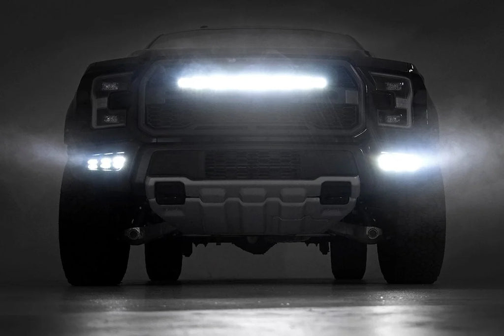 Rough Country LED Light Kit | Fog Mount | Triple 2" Black Pair | White DRL | Ford Raptor (17-20) 70700DRL - Additional View 5