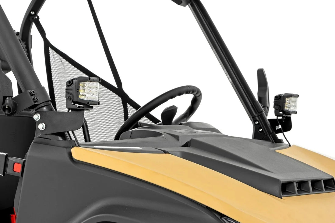 Rough Country LED Light Kit | Front Mount | 2" Black Pair | Amber DRL | Segway 570 F 93219 - Side View