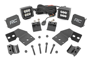 Rough Country LED Light Kit | Front Mount | 2" Black Pair | Polaris XPEDITION ADV 5 - Front View