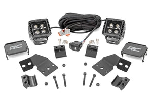 Rough Country LED Light Kit | Front Mount | 2" Black Pair | White DRL | Polaris XPEDITION ADV 5 - Front View