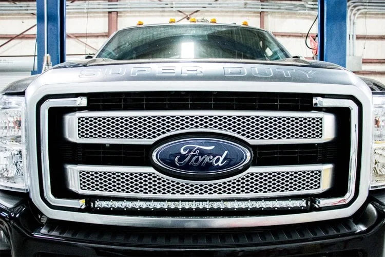 Rough Country LED Light Kit | Grill | 30" Black Single Row | White DRL | Ford F-250/F-350 Super Duty (11-16) 70530BLDRL - ...