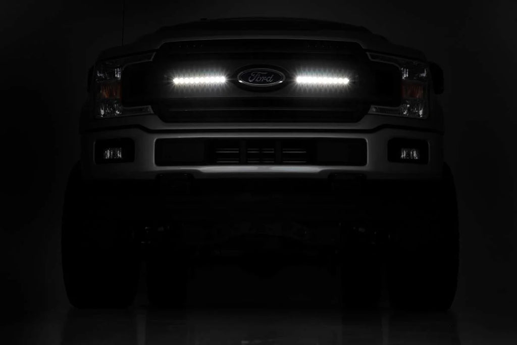 Rough Country LED Light Kit | Grille Mount | 10" Black Slimline Pair | Ford F-150 (18-20) 70808 - Additional View 6