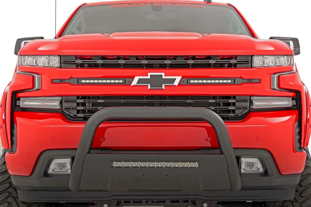 Rough Country LED Light Kit | Grille Mount | 10" Chrome Slimline Pair | Chevy Silverado 1500 (19-22) 70818 - Back View