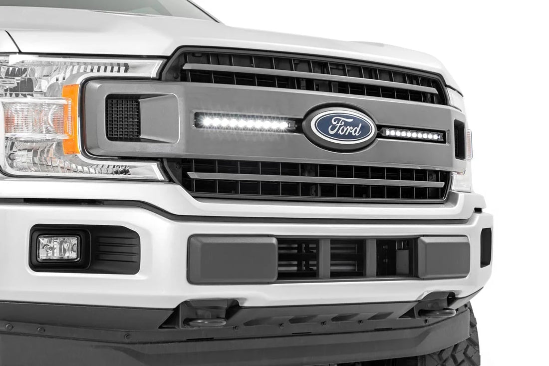 Rough Country LED Light Kit | Grille Mount | 10" Chrome Slimline Pair | Ford F-150 (18-20) 70809 - Additional View 5