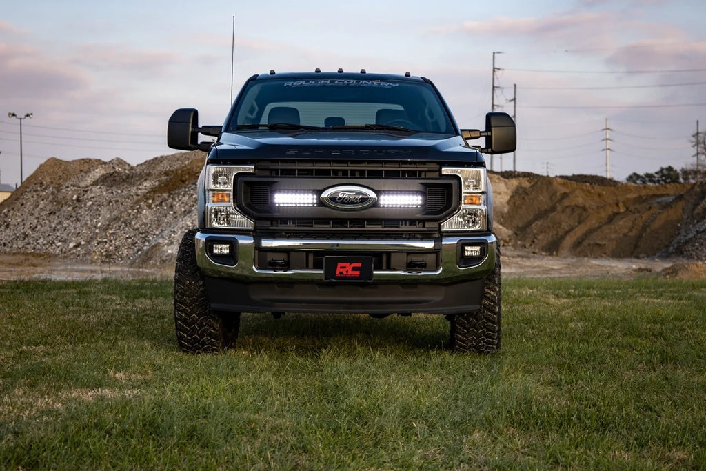 Rough Country LED Light Kit | Grille Mount | 10 Inch Black | Slimline | Ford F-250 Super Duty (20-22) 70898 - Installation...