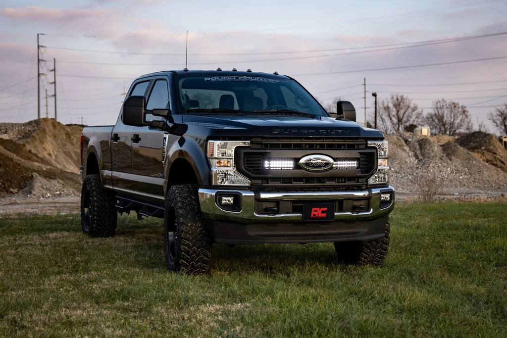 Rough Country LED Light Kit | Grille Mount | 10 Inch Black | Slimline | Ford F-250 Super Duty (20-22) 70898 - Additional V...